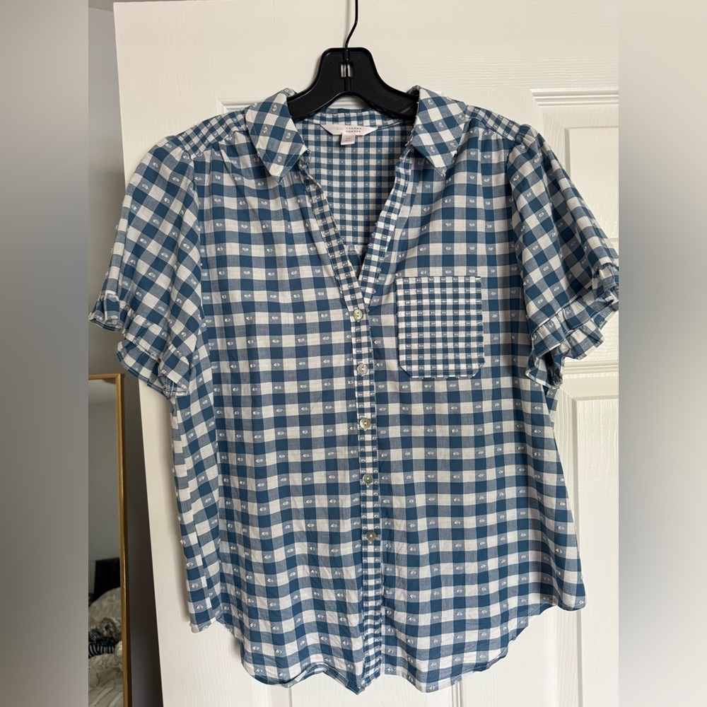 LC Lauren Conrad collared gingham blouse